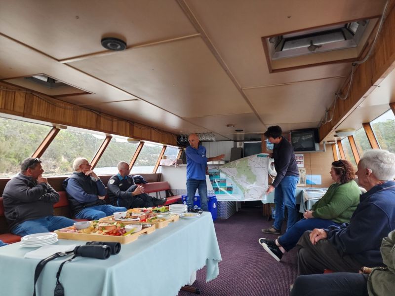 Group meeting on a boat
